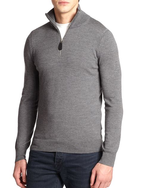 burberry merino wool half-zip sweater|Men’s Luxury Knitwear .